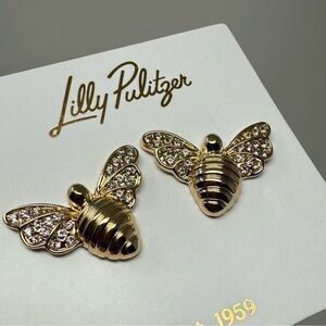 NWT Lilly Pulitzer Bee Earrings Gold Stud